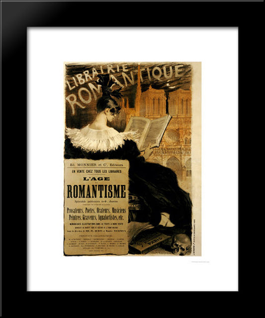 Librairie Romantique 20x24 Black Modern Wood Framed Art Print Poster by Grasset, Eugene