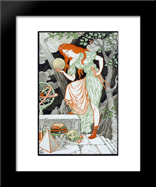 Woman Science 20x24 Black Modern Wood Framed Art Print Poster by Grasset, Eugene