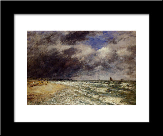 A Squall From Northwest 20x24 Black Modern Wood Framed Art Print Poster by Boudin, Eugene