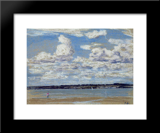 An Estuary In Brittany 20x24 Black Modern Wood Framed Art Print Poster by Boudin, Eugene