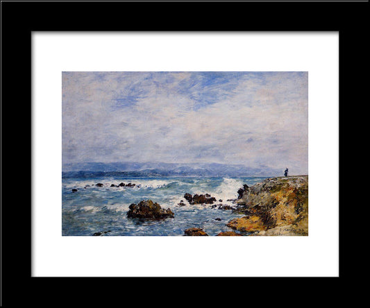 Antibes, The Point Of The Islet 20x24 Black Modern Wood Framed Art Print Poster by Boudin, Eugene
