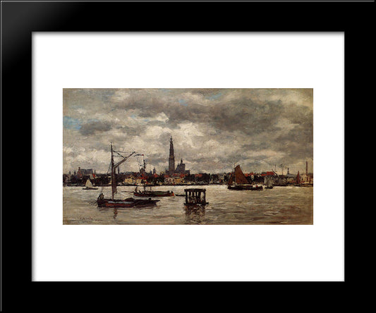 Antwerp, The Schelde 20x24 Black Modern Wood Framed Art Print Poster by Boudin, Eugene