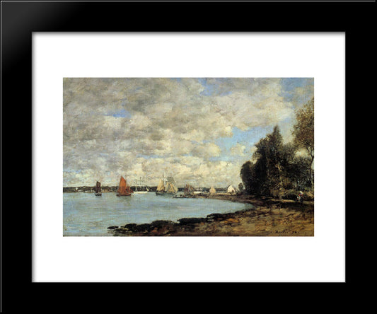 Bay Of Plougastel 20x24 Black Modern Wood Framed Art Print Poster by Boudin, Eugene