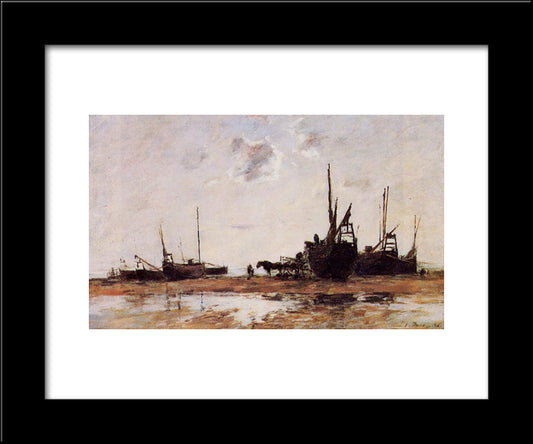 Berck, Low Tide 20x24 Black Modern Wood Framed Art Print Poster by Boudin, Eugene