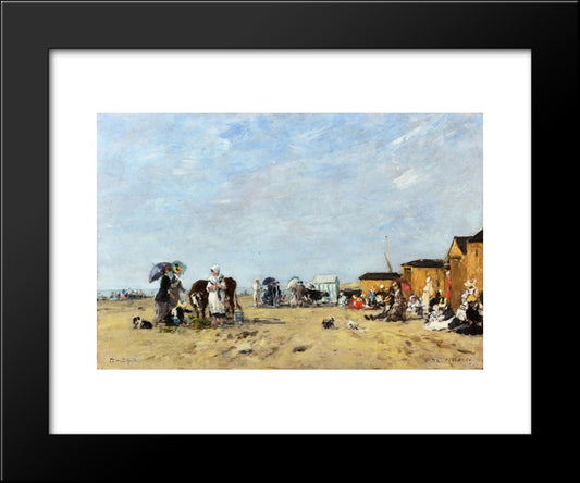 Berck, The Beach 20x24 Black Modern Wood Framed Art Print Poster by Boudin, Eugene