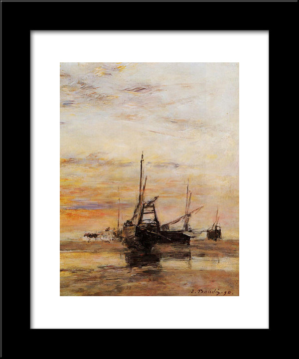 Berck Low Tide 20x24 Black Modern Wood Framed Art Print Poster by Boudin, Eugene