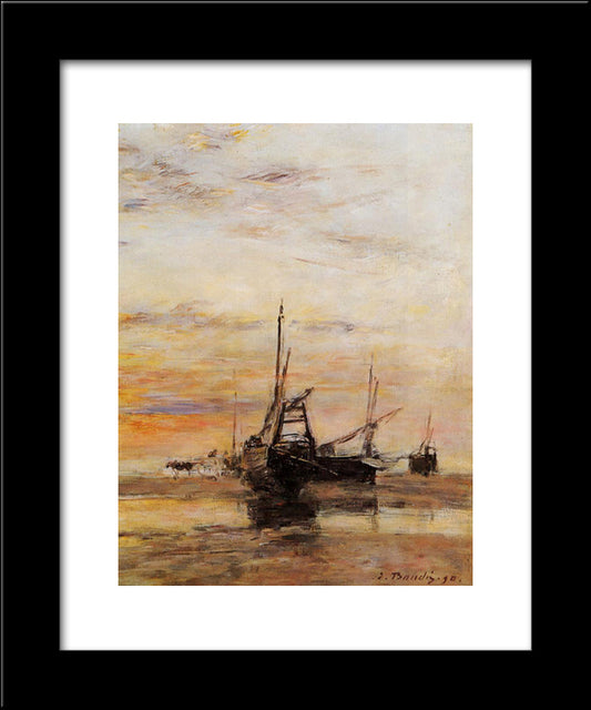Berck Low Tide 20x24 Black Modern Wood Framed Art Print Poster by Boudin, Eugene