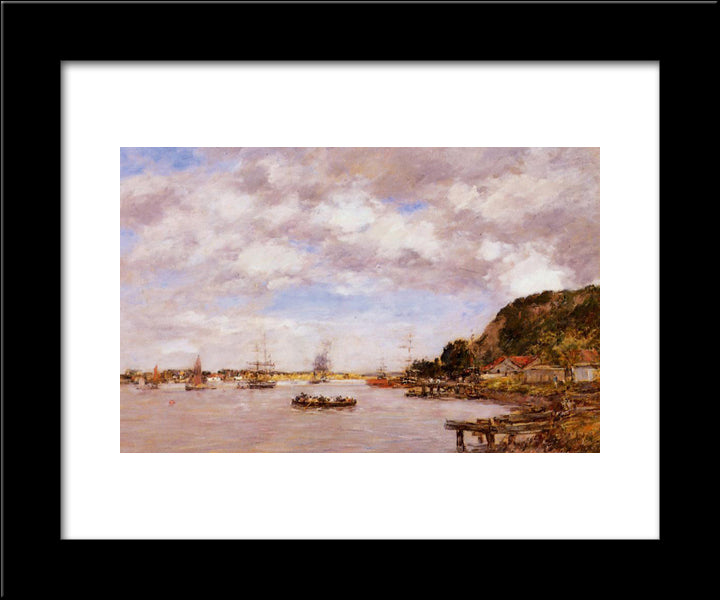 Bordeaux, A Cargonne Larmont 20x24 Black Modern Wood Framed Art Print Poster by Boudin, Eugene