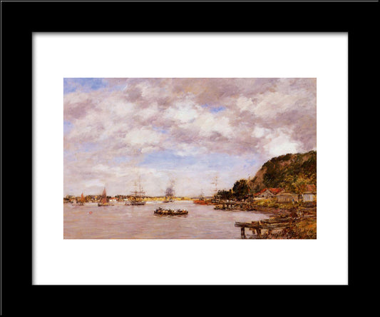 Bordeaux, A Cargonne Larmont 20x24 Black Modern Wood Framed Art Print Poster by Boudin, Eugene