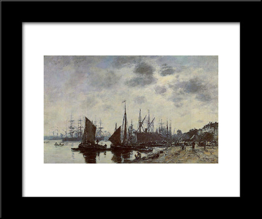 Bordeaux, Bacalan, View From The Quay 20x24 Black Modern Wood Framed Art Print Poster by Boudin, Eugene