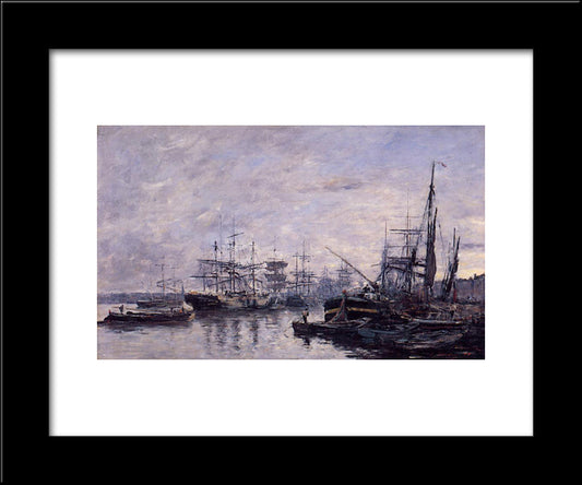 Bordeaux, The Port 20x24 Black Modern Wood Framed Art Print Poster by Boudin, Eugene