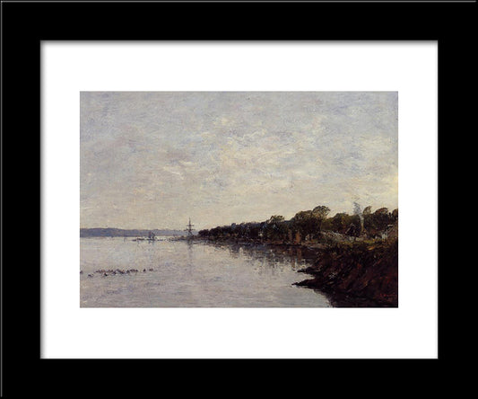 Brest, The Banks Of The Harbor 20x24 Black Modern Wood Framed Art Print Poster by Boudin, Eugene