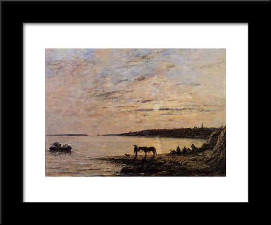 Brest, The Harbor 20x24 Black Modern Wood Framed Art Print Poster by Boudin, Eugene
