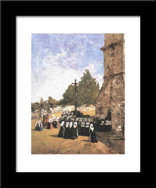 Breton Pardon 20x24 Black Modern Wood Framed Art Print Poster by Boudin, Eugene