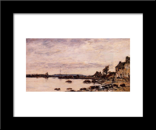 Breton Shoreline 20x24 Black Modern Wood Framed Art Print Poster by Boudin, Eugene