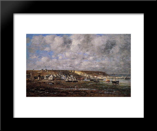 Camaret, Low Tide 20x24 Black Modern Wood Framed Art Print Poster by Boudin, Eugene