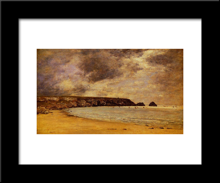 Camaret, The Bay 20x24 Black Modern Wood Framed Art Print Poster by Boudin, Eugene