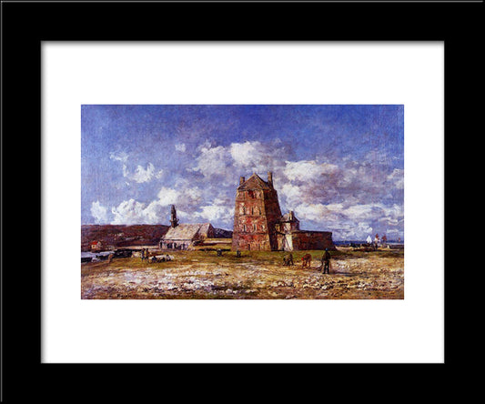 Camaret, The Jetty 20x24 Black Modern Wood Framed Art Print Poster by Boudin, Eugene