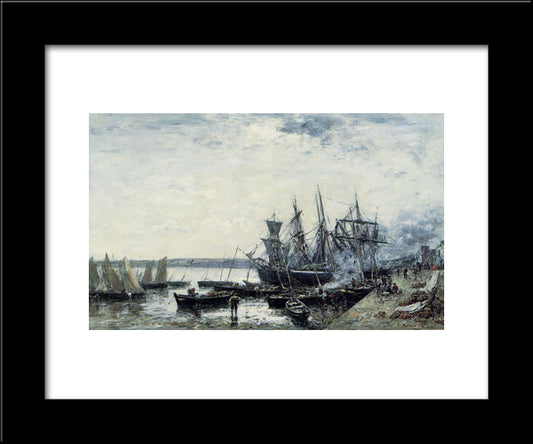 Camaret, The Port 20x24 Black Modern Wood Framed Art Print Poster by Boudin, Eugene