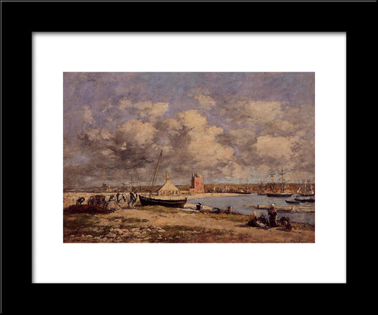 Camaret 20x24 Black Modern Wood Framed Art Print Poster by Boudin, Eugene