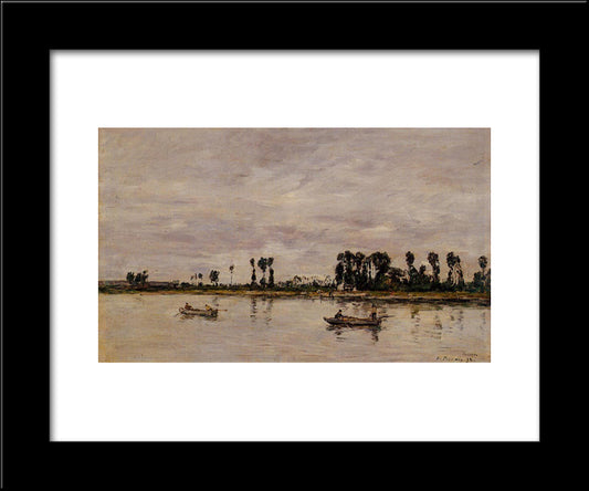 Caudebec-En-Caux, Banks Of The Seine 20x24 Black Modern Wood Framed Art Print Poster by Boudin, Eugene