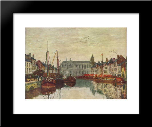 Channel In Brussels 20x24 Black Modern Wood Framed Art Print Poster by Boudin, Eugene