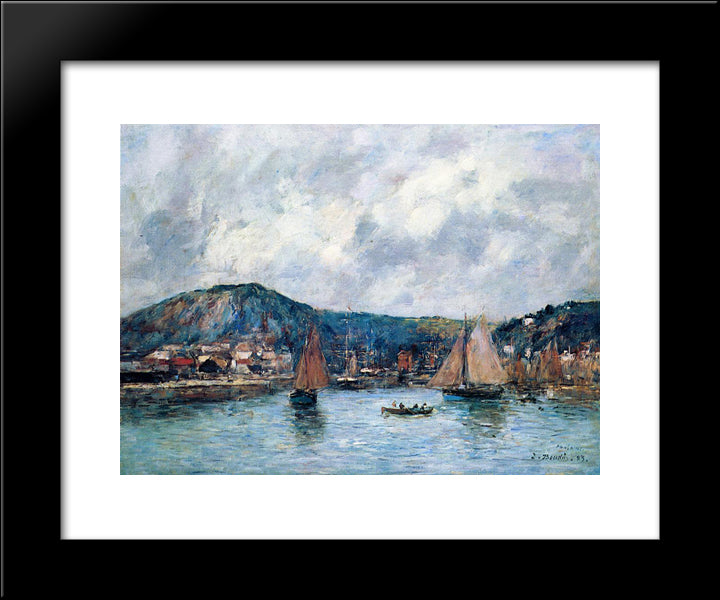 Cherbourg 20x24 Black Modern Wood Framed Art Print Poster by Boudin, Eugene