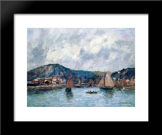 Cherbourg 20x24 Black Modern Wood Framed Art Print Poster by Boudin, Eugene