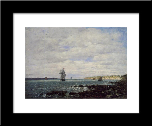 Coast Of Brittany 20x24 Black Modern Wood Framed Art Print Poster by Boudin, Eugene