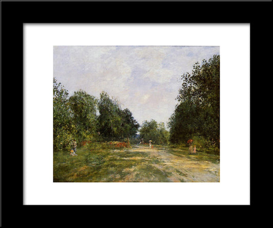 Cordier Park, Trouville 20x24 Black Modern Wood Framed Art Print Poster by Boudin, Eugene