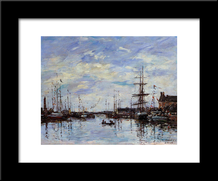 Deauville, The Dock 20x24 Black Modern Wood Framed Art Print Poster by Boudin, Eugene