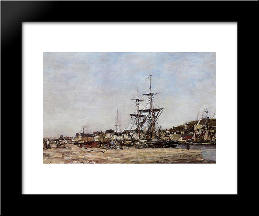 Deauville, The Docks 20x24 Black Modern Wood Framed Art Print Poster by Boudin, Eugene