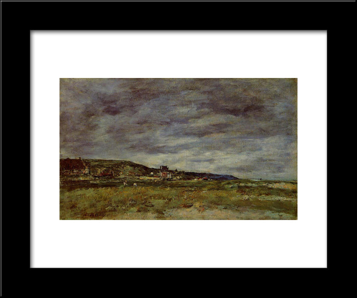 Deauville, The Dunes 20x24 Black Modern Wood Framed Art Print Poster by Boudin, Eugene