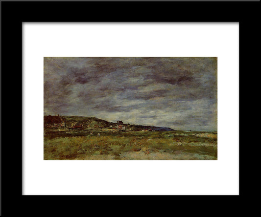 Deauville, The Dunes 20x24 Black Modern Wood Framed Art Print Poster by Boudin, Eugene