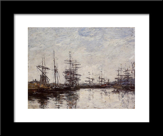 Deauville, The Harbor 20x24 Black Modern Wood Framed Art Print Poster by Boudin, Eugene