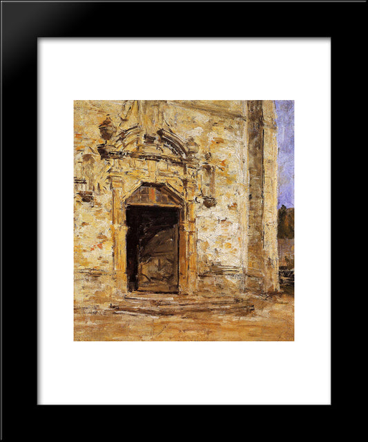 Door Of The Touques Church 20x24 Black Modern Wood Framed Art Print Poster by Boudin, Eugene