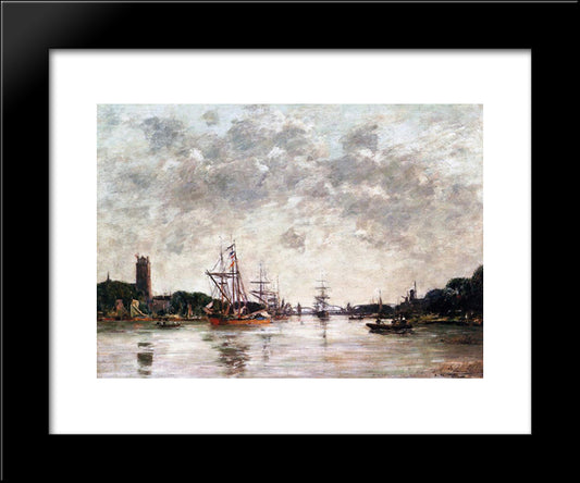Dordrecht, La Meuse, View Of Swandrecht 20x24 Black Modern Wood Framed Art Print Poster by Boudin, Eugene