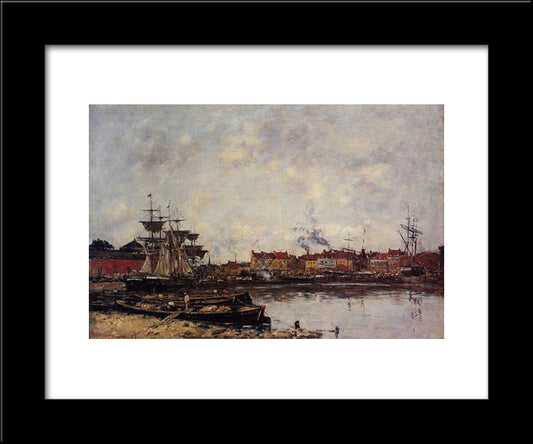 Dunkirk, The Inner Port 20x24 Black Modern Wood Framed Art Print Poster by Boudin, Eugene