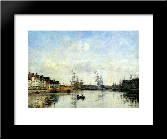 Entrance To The Harbor 20x24 Black Modern Wood Framed Art Print Poster by Boudin, Eugene