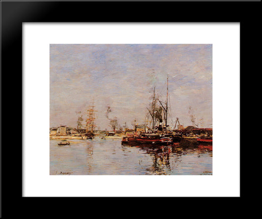 Entrance To The Port Of Le Havre 20x24 Black Modern Wood Framed Art Print Poster by Boudin, Eugene