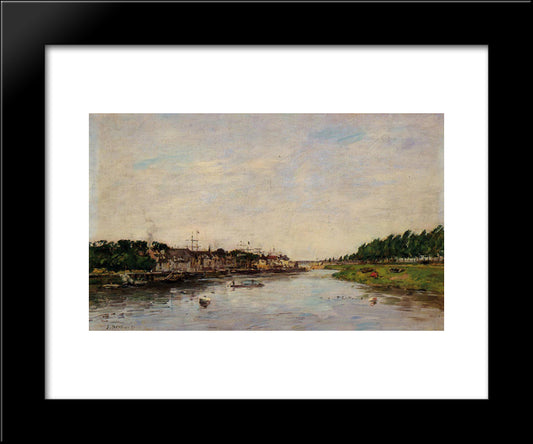 Entrance To The Port Of Saint-Valery-Sur-Somme 20x24 Black Modern Wood Framed Art Print Poster by Boudin, Eugene