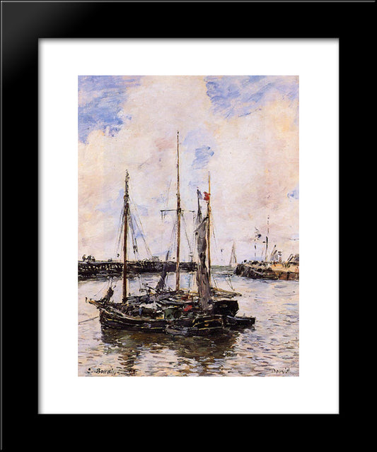 Entrance To The Port Of Trouville 20x24 Black Modern Wood Framed Art Print Poster by Boudin, Eugene