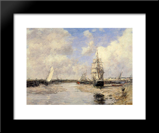 Estuary At Trouville 20x24 Black Modern Wood Framed Art Print Poster by Boudin, Eugene