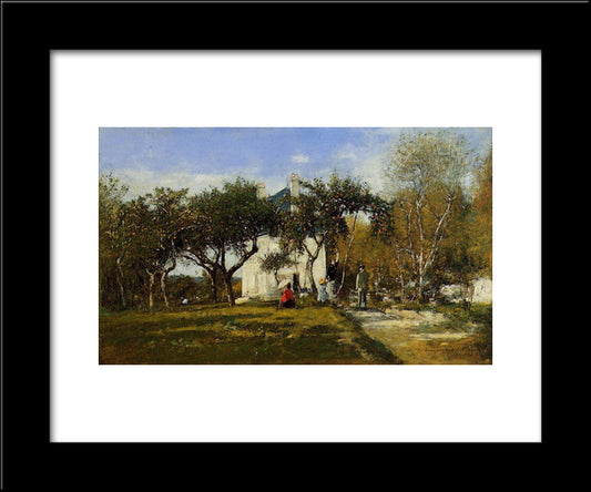 Fervaques, Garden And House Of Monsieur Jacuette 20x24 Black Modern Wood Framed Art Print Poster by Boudin, Eugene