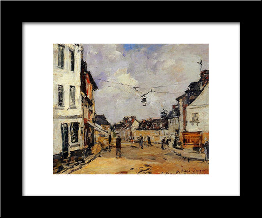 Fervaques, The Main Street 20x24 Black Modern Wood Framed Art Print Poster by Boudin, Eugene