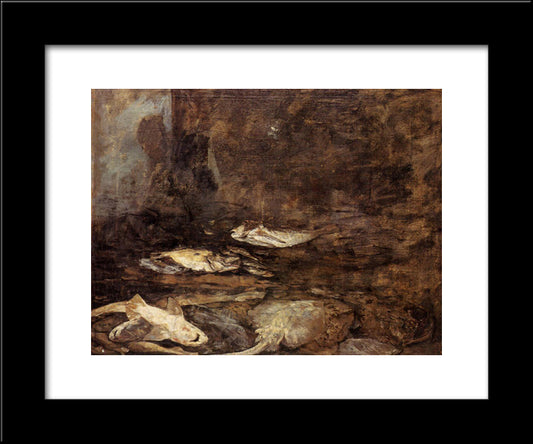 Fish, Skate And Dogfish 20x24 Black Modern Wood Framed Art Print Poster by Boudin, Eugene