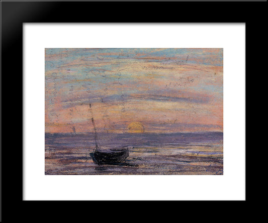 Fishing Boat 20x24 Black Modern Wood Framed Art Print Poster by Boudin, Eugene
