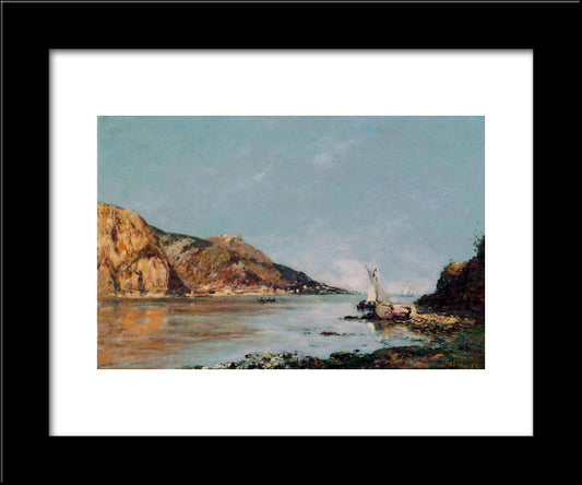 Fourmis Bay Beaulieu 20x24 Black Modern Wood Framed Art Print Poster by Boudin, Eugene