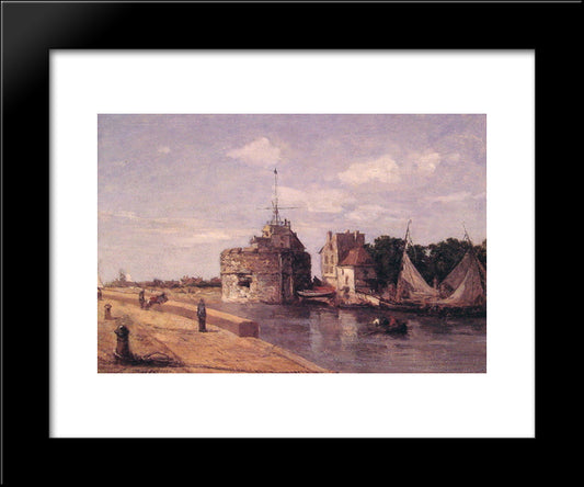 Le Havre, Francais Tower 20x24 Black Modern Wood Framed Art Print Poster by Boudin, Eugene