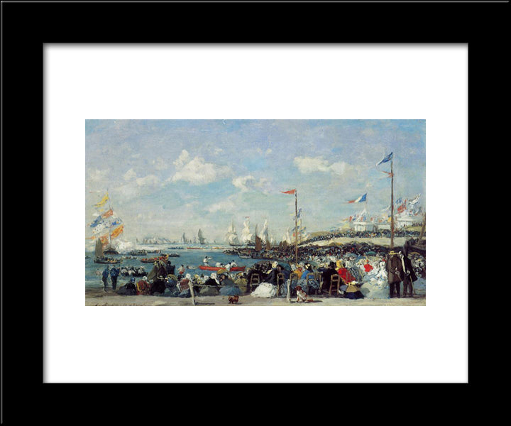 Le Havre, The Regatta Festival 20x24 Black Modern Wood Framed Art Print Poster by Boudin, Eugene